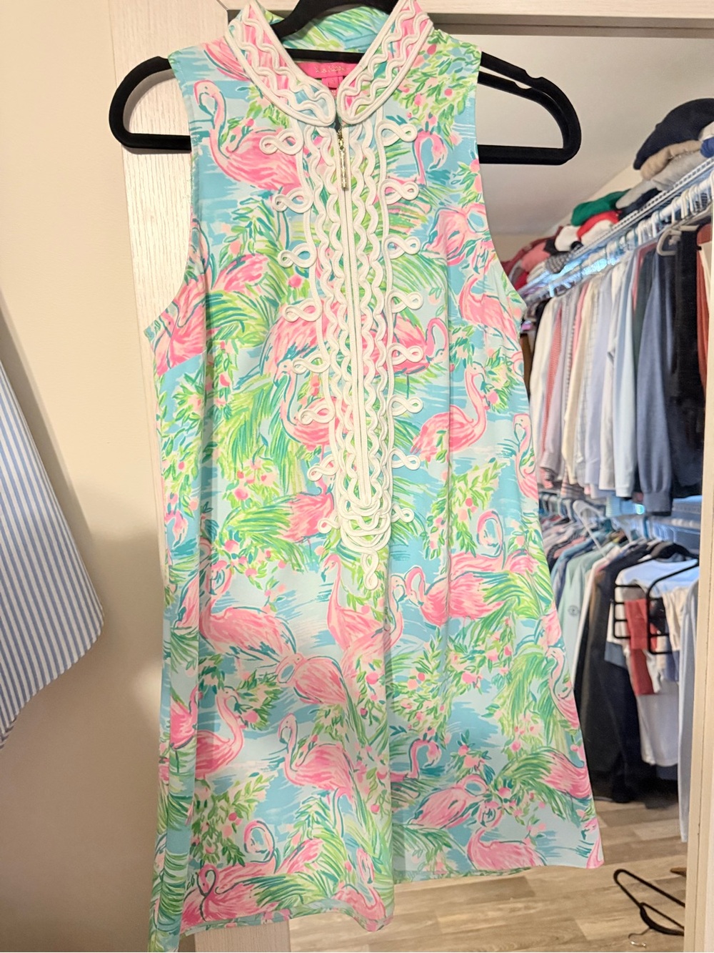 Lilly Pulitzer Pink Flamingo Print A-Line Dress